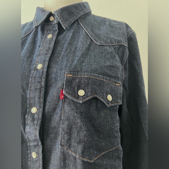 NWOT Levi’s womens 1955 Sawtooth Japanese Selvedge Denim Shirt Sz L - Picture 4 of 8
